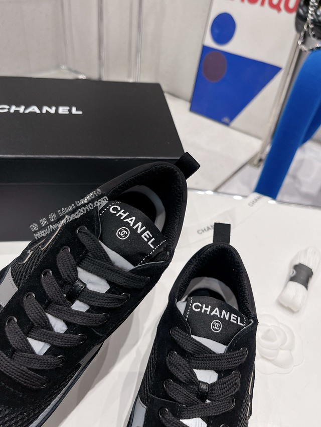 Chanel香奈兒2022早春新款松糕厚底漁夫鞋帆布鞋增高板鞋 dx3030